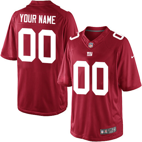 Men's Limited Nike Jersey Red Alternate - Customized NFL New York Giants